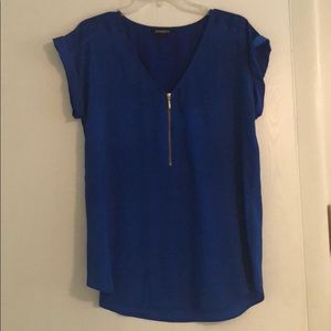 Blue silk blouse